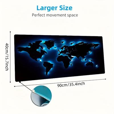 TEMU Large Blue -the- Map Mouse Pad - Rubber Base Desk Mat For Gaming & Office, Ideal For Laptops And Rvs, Perfect Birthday Or Christmas Gift, Mouse Pads For Desk, Christmas Decor Image