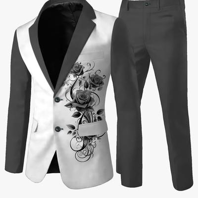TEMU Suit + Trousers Men's Suit Set Casual High-end Non-iron Label Code Suit And Trouser Set Image