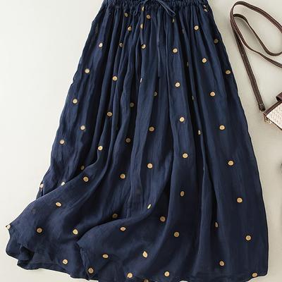 TEMU And Summer Women's Versatile High-waisted Polka Dot Print Elastic Waist Skirt. Image