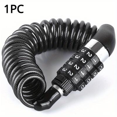 TEMU 1pc Bike Lock Wire Chain Lock For Mountain Bikes And Motorcycles With Burglary Password, Suitable For Luggage And Helmet Security Image