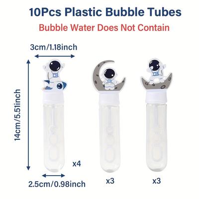 TEMU 10pcs Space-themed White Bubble Wand Tubes (empty) - Ideal For Birthday & Shower Party Decorations, Astronaut Motif, Durable Plastic, No Electricity Needed, Party Bubble Wands Image