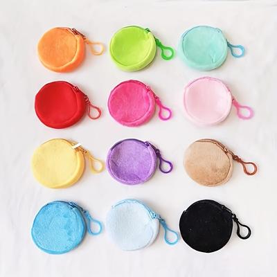 TEMU 12pcs Mini Coin Pouches, Colorful Polyester Zippered Coin Storage Bags, , Machine Washable, No , Women’s Accessory Pouches In Khaki, Light Green, , Red, Black Image