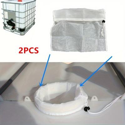 TEMU Set Of 2 Nylon Mesh Filters For Ibc Tote Tanks, Measuring 30x30cm - Ventilated Drums, Rainwater Storage, And Garden Watering Systems - Sturdy Mesh Fabric With A Reliable Zipper Fastening. Image