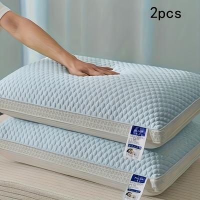 TEMU 2pcs Cool Breathable Tofu Pillow - Neck Support For Relaxation, Comfortable , Bedroom, And Hotel - Gift, Christmas Present Image