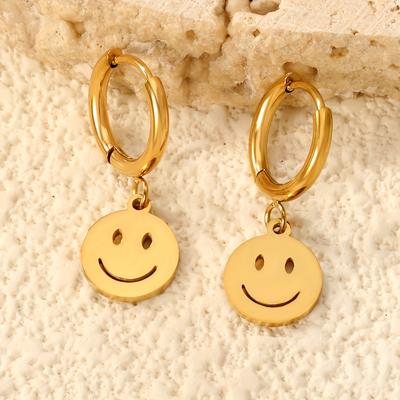 TEMU 1 Pair Of Fashion Stainless Steel Cartoon Cute Earrings - Hypoallergenic, Suitable For Couples, Novelty Ear Accessories Image