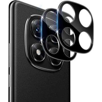 TEMU Set Of 2 Black Tempered Glass Films For Protecting The Camera Lens On Xiaomi Redmi Note 14 13 Pro Plus 5g, 14c 14t Pro, Scratch-resistant Lens Cover Image