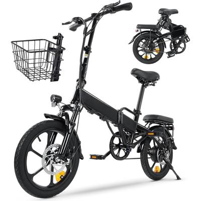 "TEMU Iscooter U3 16" Electric Bike For Adults, 25km/h Up To 35-55km Foldable E-bike For Adults And Teenagers 250w For Leisure Rides & Commuting With Bike Accessories" Image