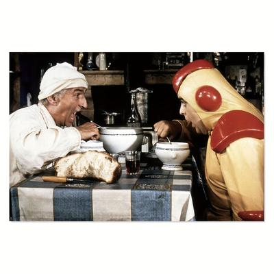 TEMU 1pc Canvas Painting Of And Jacques In Cabbage Soup - 45x30cm/18x12inch - High-quality Canvas Artwork Featuring Iconic French Comedy Scene, Home Decor, 2d Flat, Room Decor Image