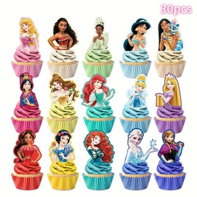 TEMU Authorized 30pcs Set/ Princess Series Birthday Decoration Cards Suitable For Birthday And Holiday Party Decor, A Gift For . Image