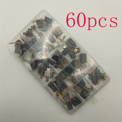 TEMU Home Improvement Power Tool Carbon Brush Set 60pcs Replacement Repair Kit 15 Different Sizes For Repairing Power Tool Parts Image
