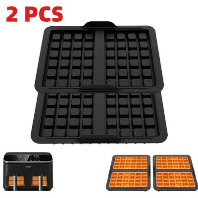 TEMU 2pcs Silicone Air Fryer Liners, Reusable Baking Pans, Oven Waffle Baking Molds, Compatible With 8.5l 10.4l /for Af400eu, Af451eu, Af500eu Air Fryer Accessorie Image
