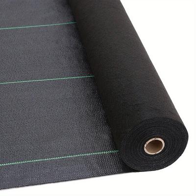 TEMU Heavy Duty Black Barrier Fabric - 3x50ft Double Layer Geotextile With Green , Ideal For Garden Raised Beds, Weeding, And Ground Covering, Landscape Fabric | Modern Barrier | Pp Material Image