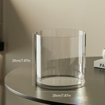 TEMU Modern Round Acrylic Vase - Propagation And Hydroponic Plants, And Office Decoration Image