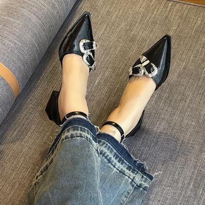 TEMU New Pointed-toe Flats For Women, Low-heeled, With Skirts, Exuding A Gentle And Elegant Vibe, Versatile And Unique. Image