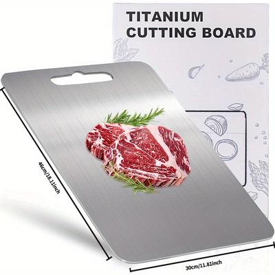 TEMU Titanium Cutting Board For Kitchen- Dishwasher Safe Chopping Boards With Handle, Reversible Charcuterie Board For Outdoor Camping Housewarming Gifts For Women Image