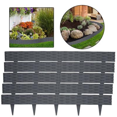 TEMU Garden Bed And Lawn Edging: - Cm Plastic Curbstones With Rattan - Look, Mowing And Use Image