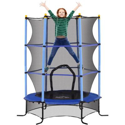 Homcom - Kindertrampolin Ø163 cm, Trampolin mit Sicherheitsnetz, Randabdeckung, Gartentrampolin für Image