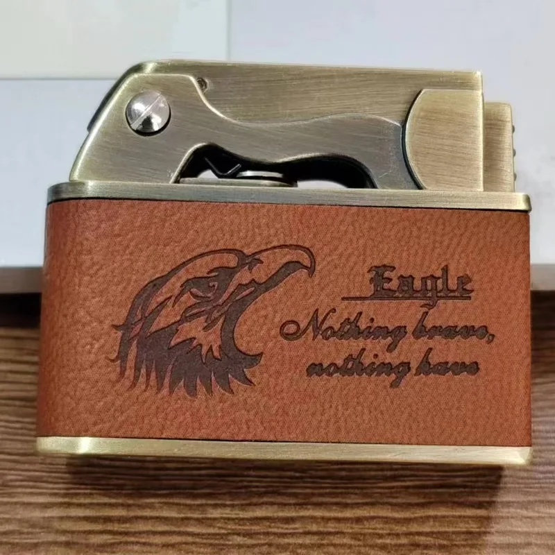 Jobon Männer Geschäft Adler Kopf Kerosin Feuerzeug, kreative Persönlichkeit Metall Benzin Bronze und Silber kreative Gadgets Geschenke
