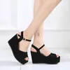 Größe 31–43 Sommer neue bequeme Keilsandalen Plattform offene Zehen lässige Damen Sandalen Schuhe
