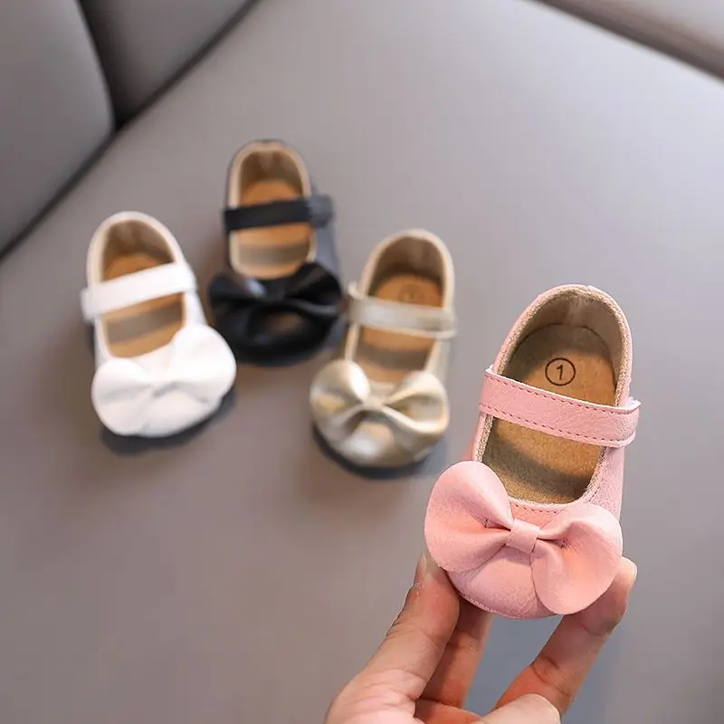Lässige und bequeme einfarbige Mary-Jane-Schuhe für Babys, leichte und rutschfeste Frühlings- und Herbst-Wanderschuhe Image