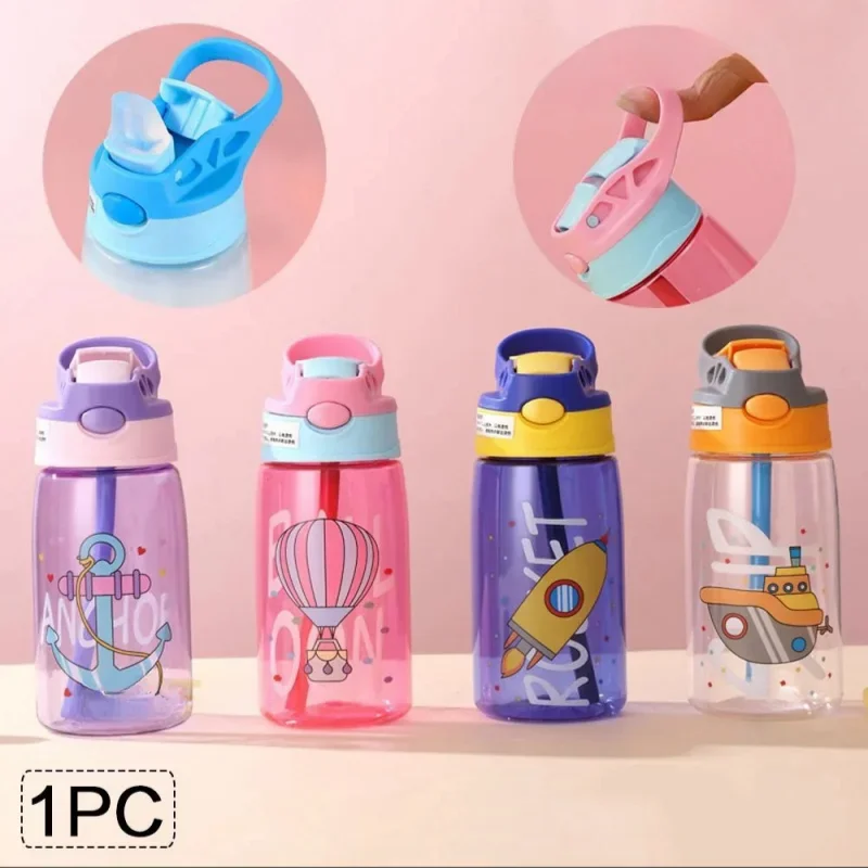 1pc Kinder Wasser Sippy Tasse Mit Stroh Und Griff kinder Wasser Flasche Tragbare Kreative Erwachsene Männliche Und Weibliche Student baby Nette Tasse Image