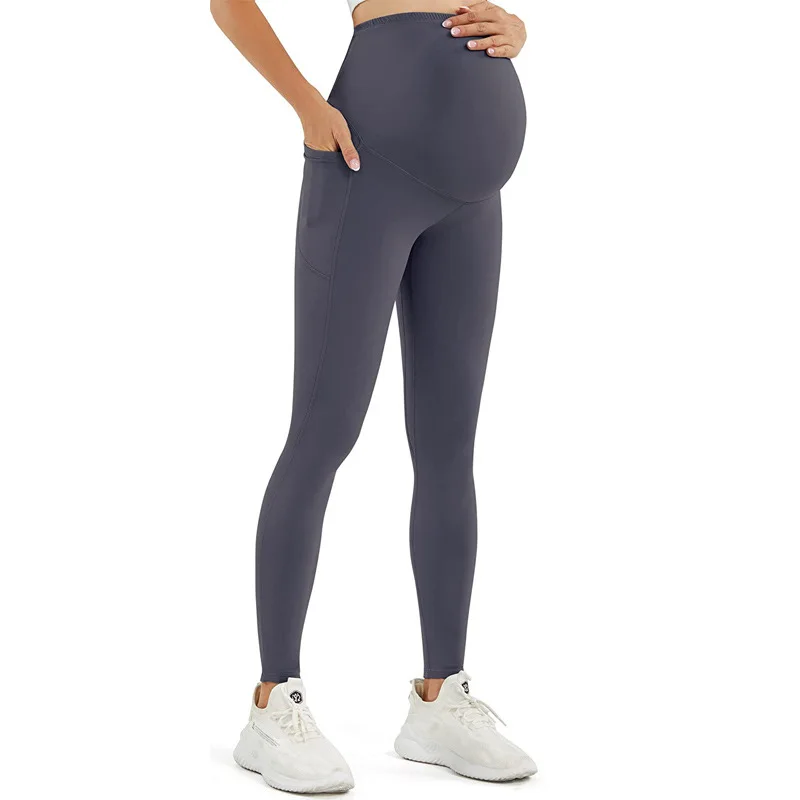 Mutterschaft Kleidung Hosen Mit Gürtel Stickerei Stricken Baumwolle Hohe Taille Leggings Kleidung Für Schwangere Frauen Schwangerschaft Kleidung Image