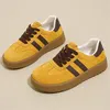 2025, Retro-Damen-vulkanisierte Schuhe, gelb, niedrig geschnittene Freizeitschuhe,