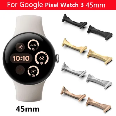 2 Stück Edelstahl-Adapter für Google Pixel Watch 3 45 mm Armbandzubehör Metall 22 mm Image