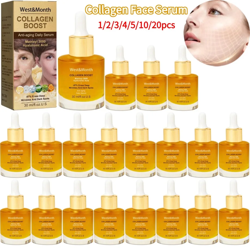 Kollagen-Gesichtsserum, feuchtigkeitsspendend, feuchtigkeitsspendend, glättend, nährendes Gesichtspflegeprodukt, Kollagen-Kollagen-Boost-Gesichtsessenz Image