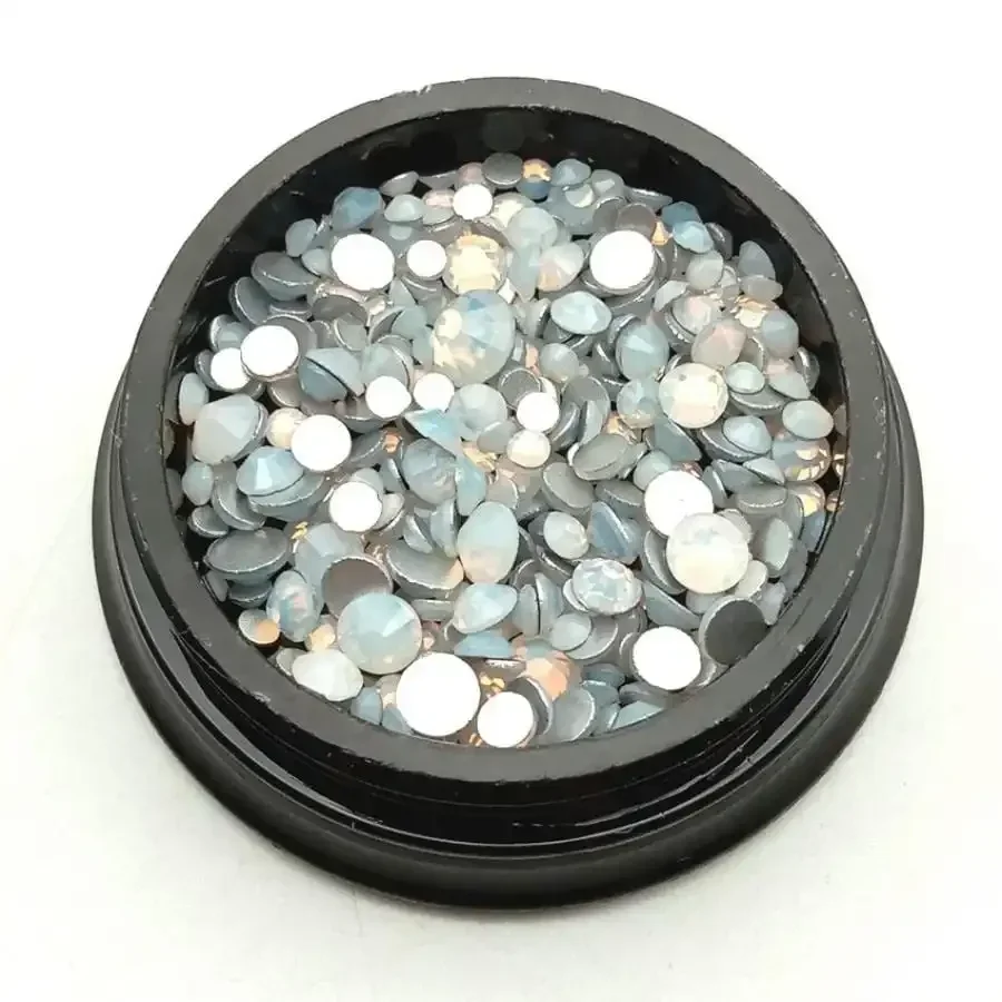 SS4-20 Gemischte Größe, glitzernder Opal, Blau, Rosa, Weiß, Grün, Nail-Art-Strasssteine, Kristalldiamant, flache Rückseite, zum Aufkleben auf Edelsteine, Zubehör Image