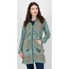 Fleecejacke DEPROC ACTIVE "Patchwork NUNAVUT LONG WMN", Damen, Gr. 36 (S), grün (moos), 100% Baumwolle, casual, Langarm, Jacken, auch in Großen Größen erhältlich