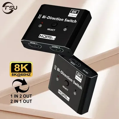 FSU HDMI - kompatibler Schalter 8K@60Hz - Splitter 2 Eingänge 1 Ausgang mit Fernbedienung! Image