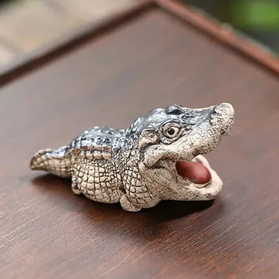 Niedliche mollige Krokodil-Figur, realistische kleine Krokodile, Ornament, Kunstharz, Tee, Haustier, Image