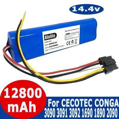 CECOTEC CONGA 3090 3091 3092 1690 1890 2090 Roboter-Staubsauger-Akku, Ersatzzubehör, 14,4 Volt, 12800 mAh Image