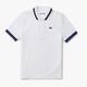 Lacoste Womens UV Protect Stripe Collar Tennis Polo Shirt in White - Size 14 UK | Lacoste Sale | Discount Designer Brands