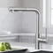 Robinet de cuisine extractible, 360 ° Mitigeur pivotant avec 2 modes de pulvérisation, robinet de cuisine en acier inoxydable brossé