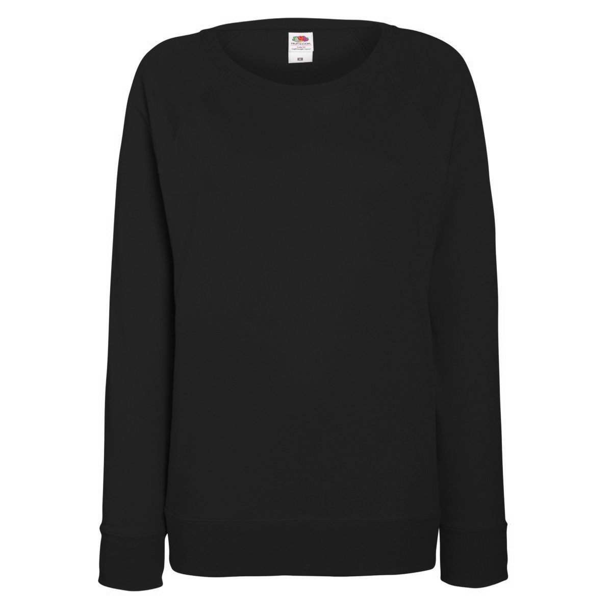 Fruit OF The Loom Damen Raglan Sweatshirt (Schwarz)