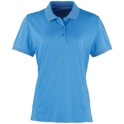 Premier Damen Coolchecker Piqué Polo-Shirt / Polohemd, Kurzarm (Saphir) Image