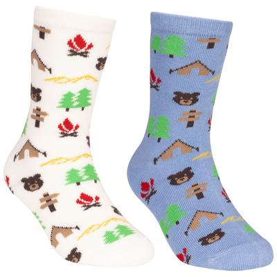Trespass - "Camping" Socken für Kinder (2er-Pack) (Blau/Cremefarbe) Image