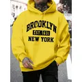 Beooklyn Est 1631 New York stampato con cappuccio da uomo in pile caldo felpe con cappuccio di grandi dimensioni moda fodera in pelliccia con cappuccio moda Casual S-XXL top