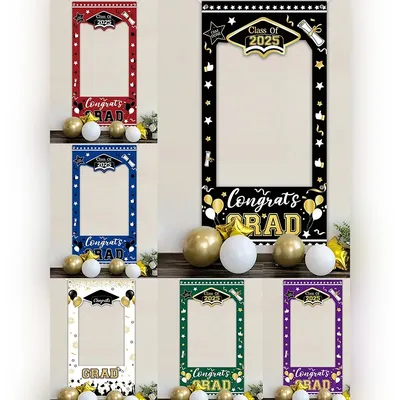 1Pc Class Of 2025 Graduation Decorative Photo Booth Frame Vinyl Graduation Season Celebration Photo
