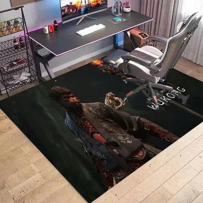 VIKAMA 3D e-sports Black Myth Sun Wukong Crystal Velvet Carpet Suitable for Gaming e-sports Chair