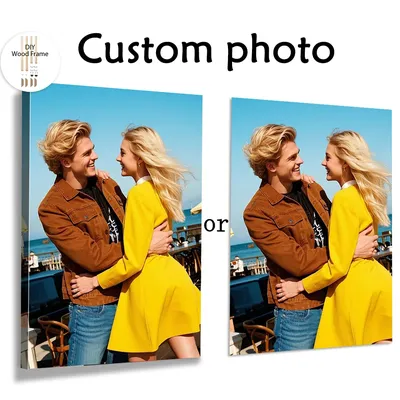 1 Pc Custom Photos with DIY Wood Frame or frameless poster,Custom Wedding Photo,idea