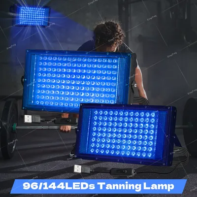Tanning Lamp 96/144 LED UV Ultraviolet Face Body Tanning Full Blue Light Black Light Home Sunbathing