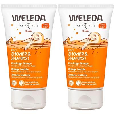 2x Weleda Kids 2in1 Shower & Shampoo fruchtige Orange 2x150 ml Duschgel Image