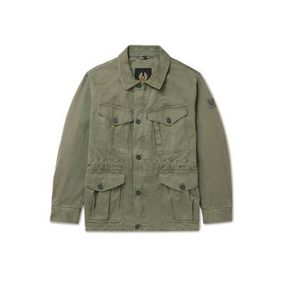 Logo-Appliquéd Cotton-Sateen Field Jacket - Green - Belstaff Jackets