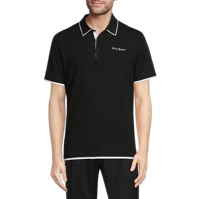 Stretch Pima Cotton Polo Shirt - Black - Karl Lagerfeld T-Shirts