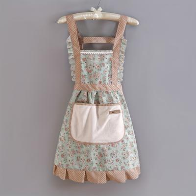 TEMU 1pc Floral Polyester Apron With Pockets - Chic Kitchen Chef & Waitstaff Uniform, Weave , Cooking, Baking, Easter, Halloween, Christmas Gift, Baking Apron|floral Pattern Apron|durable Image