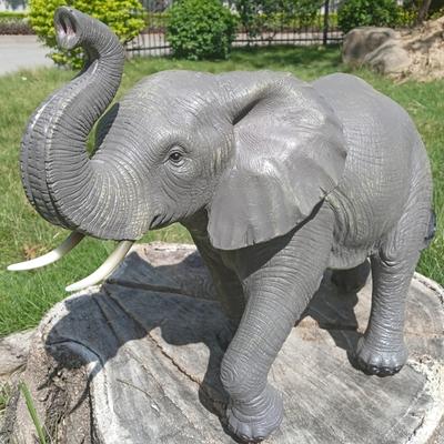 TEMU Handcrafted Large Elephant Statue - Resin, Outdoor Garden Decor, Vintage Style Animal For Landscape & , Elephant Decor Image