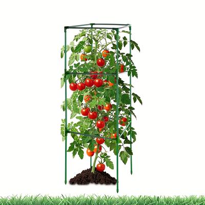 TEMU 3/4-tier Plant Climbing Trellis For Tomatoes, , Beans - Green Grid Garden Support, Easy Assembly, Space-saving Design For Raised Beds & Outdoor Gardening Image